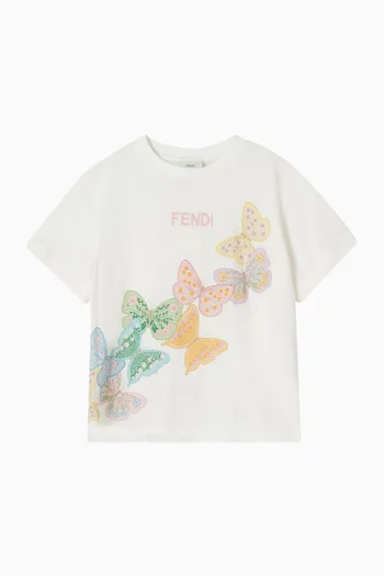 Butterfly-print T-shirt in Cotton