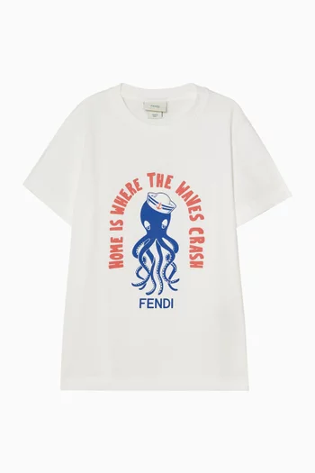 Junior Boy Octopus Print T-shirt in Cotton