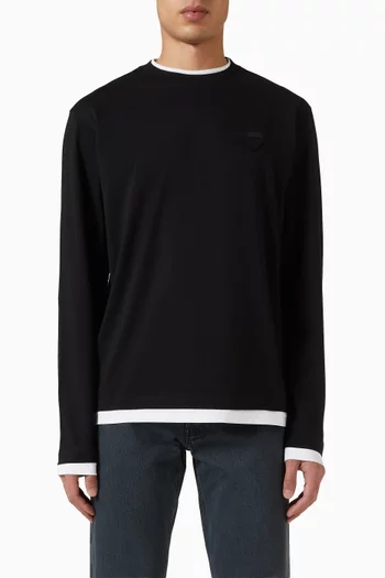 تي شيرت بأكمام طويلة قطن