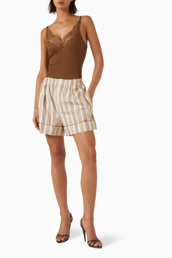 Pyjama Shorts in Striped Cotton