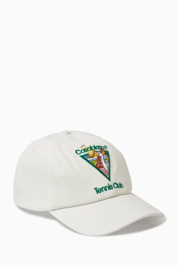 Tennis Club Icon Pyramid Abduction Cap in Cotton
