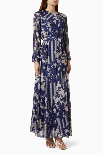 Floral-print Dress in Chiffon