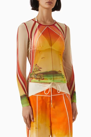 بلوزة جولدن بريك قماش شبكي