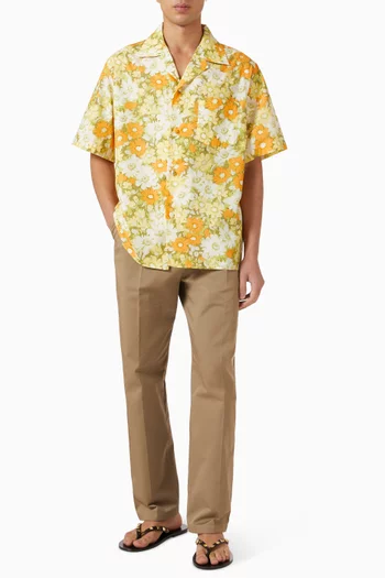 Papier Floral-print Bowling Shirt in Cotton