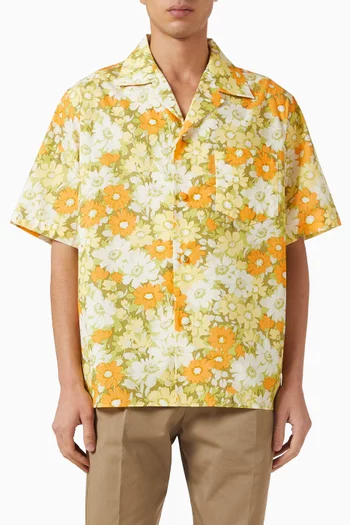 Papier Floral-print Bowling Shirt in Cotton