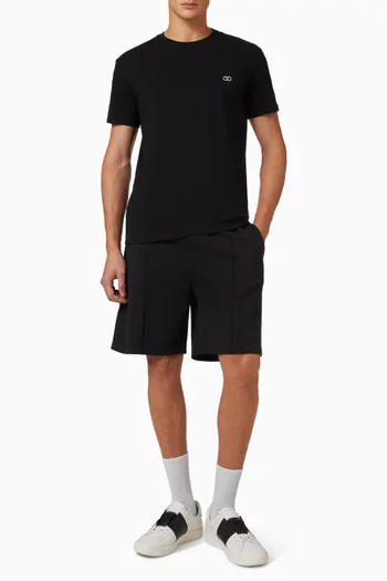 VLogo Embroidered T-shirt in Cotton