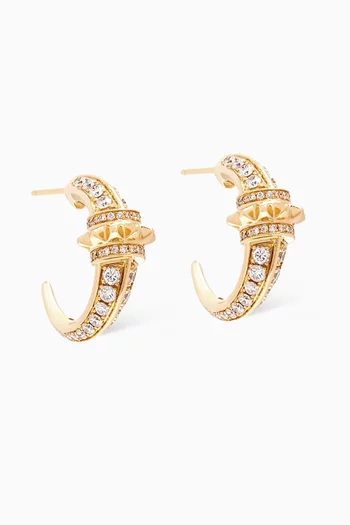 Hab El Hayl Diamond Hoop Earrings in 18kt Gold