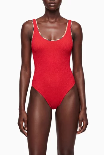 x Hunza G Faye One-piece Swimsuit & Scrunchie in Original Crinkle™