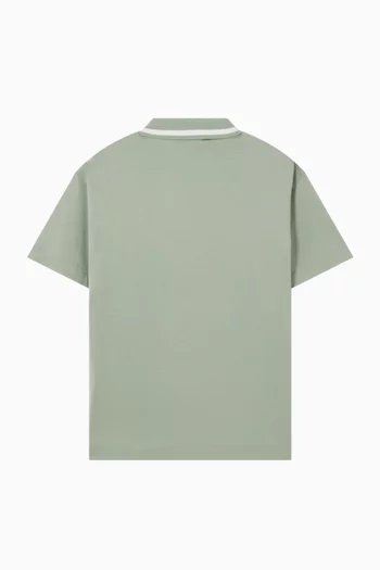 Half-Zip Embroidered Logo Polo Shirt