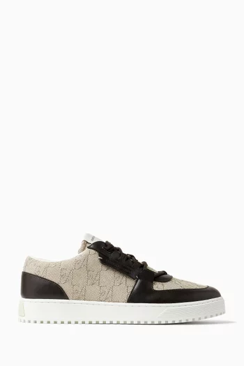 Logo Sneakers in Canvas & Leather