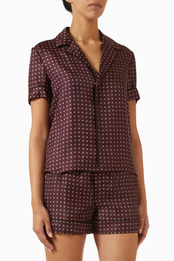 Pyjama Top in Diamond Silk Satin