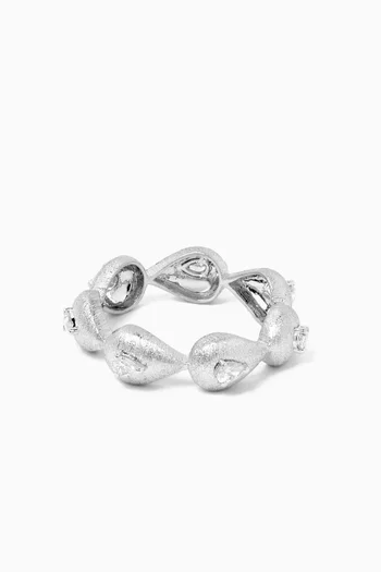 Diamond Ring in Brushed 18kt White Gold
