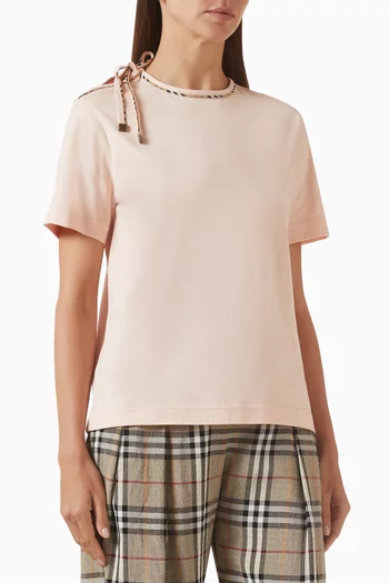 Tie-sleeve T-shirt in Cotton