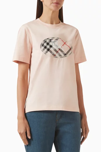 Check Knight Stamp T-shirt in Cotton
