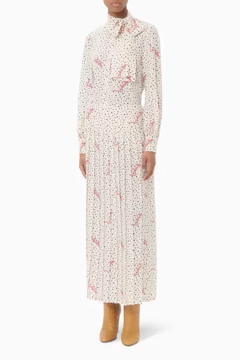 Plusdepois Bubble Print Crepe de Chine Skirt