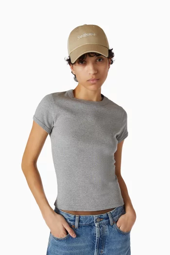 Logo Cap in Cotton Gabardine