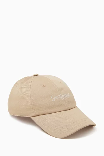 Logo Cap in Cotton Gabardine