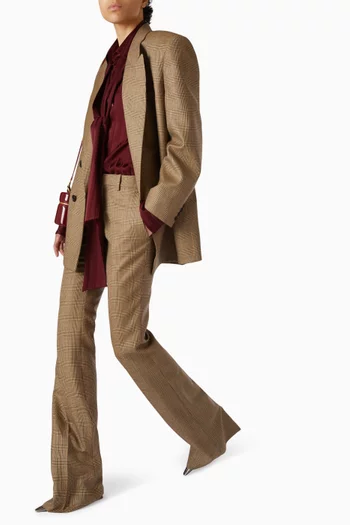 Prince of Wales Puppytooth Double-breasted Jacket in Wool