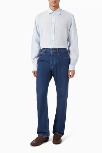 Vlogo Embroidered Shirt in Linen