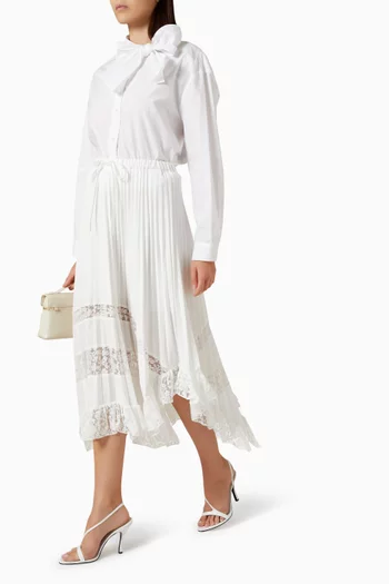 Pleated Lace Maxi Skirt