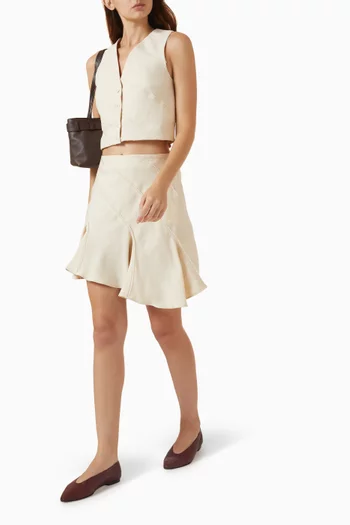 Asymmetrical Waterfall Mini Skirt
