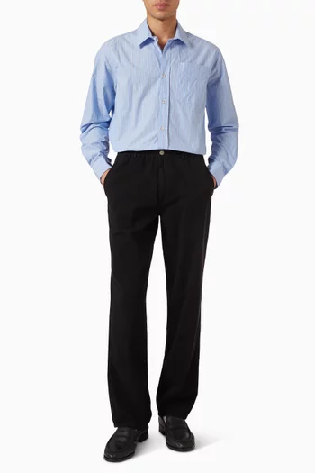 Clay Pleated Pants in Organic Cotton-twill