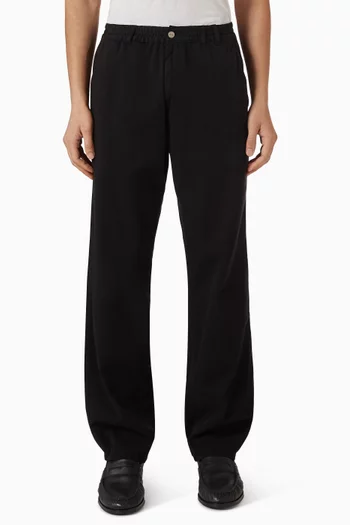 Clay Pleated Pants in Organic Cotton-twill