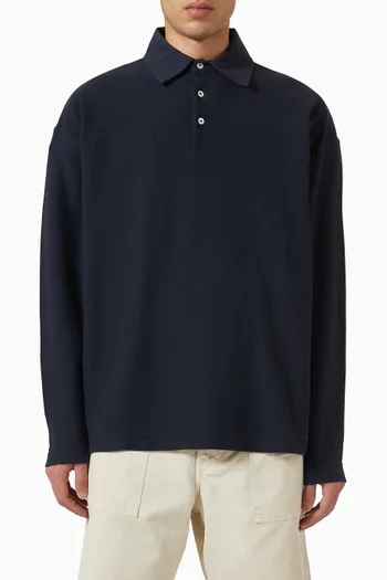 Herb Textured Polo T-shirt in Organic-cotton