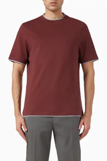 Faux-layering T-shirt in Cotton