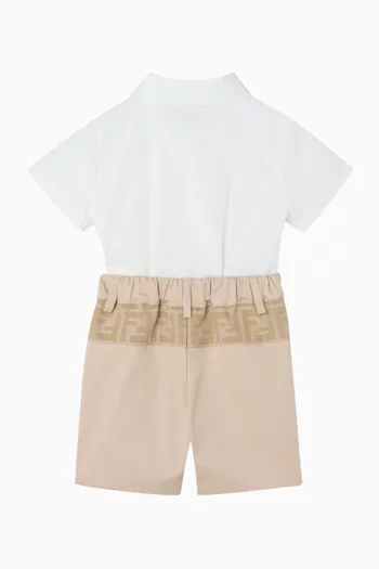 Logo Playsuit in Cotton Blend
