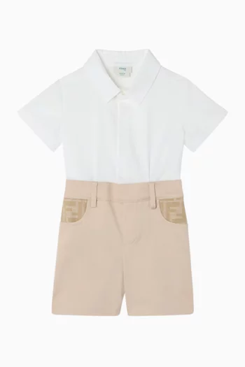 Logo Playsuit in Cotton Blend