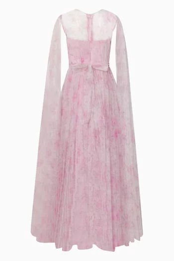 Printed Layered Dress in Tulle