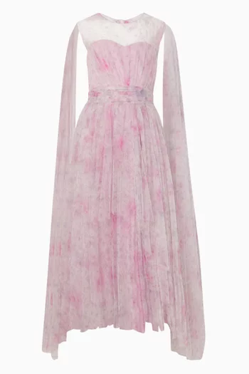Printed Layered Dress in Tulle