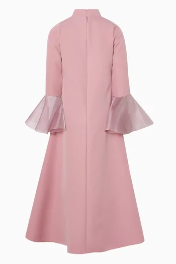 Bell Sleeves Embroidered Dress