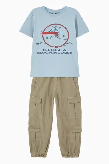 Horse & Zip T-shirt in Cotton
