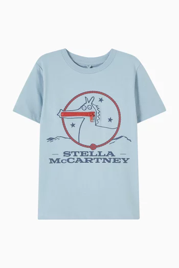 Horse & Zip T-shirt in Cotton