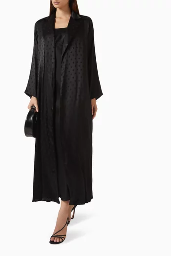 Dot-embossed Abaya in Silk
