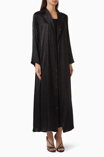 Dot-embossed Abaya in Silk