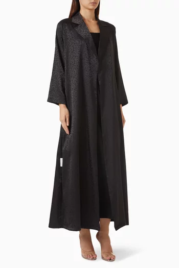 Leaf-embossed Abaya in Silk