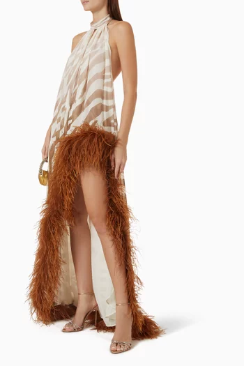 Madeline Zebra Halterneck Gown