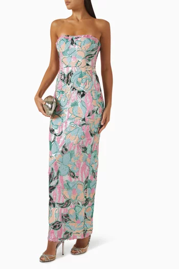 Calypso Dahlia Sequinned Maxi Dress