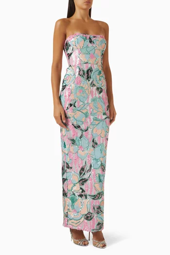 Calypso Dahlia Sequinned Maxi Dress
