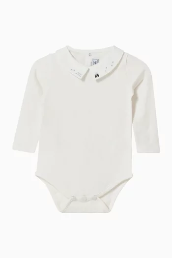 Embroidered Bodysuit in Cotton