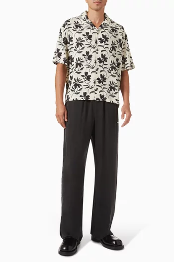 Ribbed Cupro Wide-leg Pants