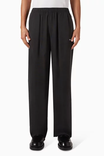 Ribbed Cupro Wide-leg Pants