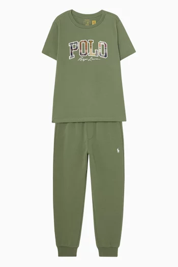 Check Logo T-Shirt in Cotton Jersey