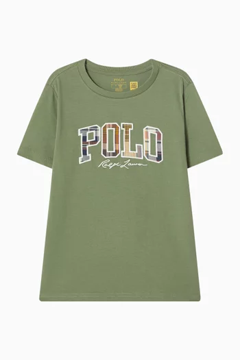 Check Logo T-Shirt in Cotton Jersey