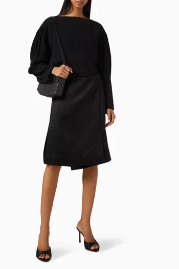 Wrap Skirt in Satin