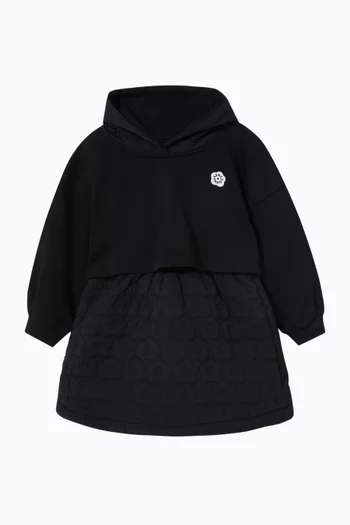 Floral Hooded Dress in Fleece