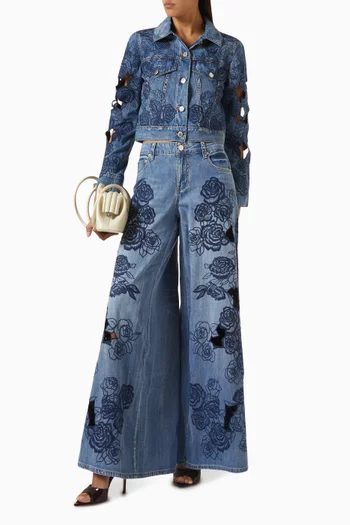 Chloe Laser-cut Jacket in Denim